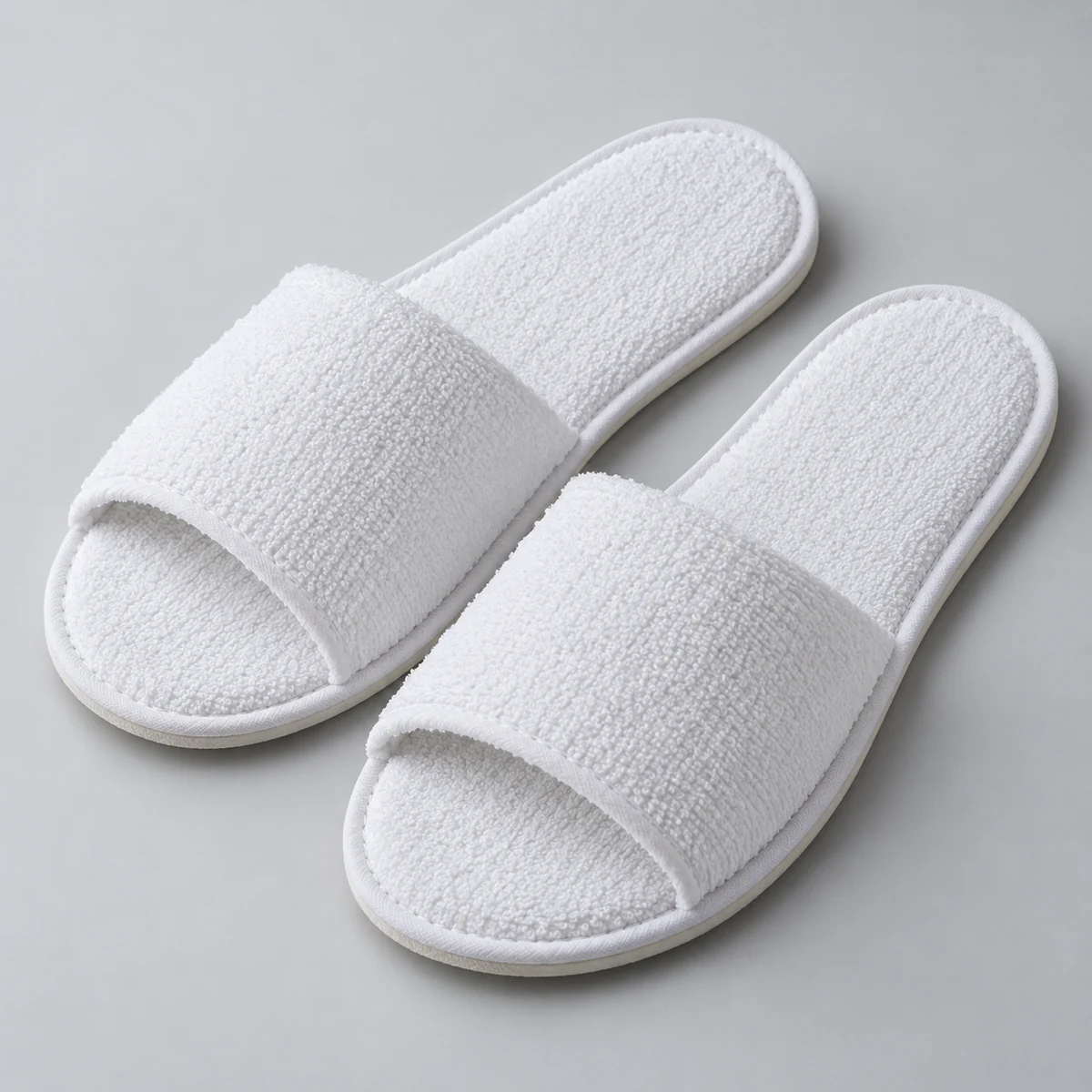 Terry towel disposable slipper fabric and construction
